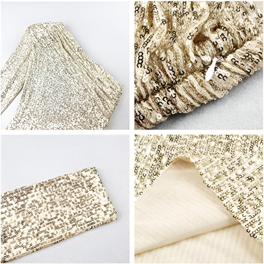 Silver One Shoulder Sequin Formal Dress