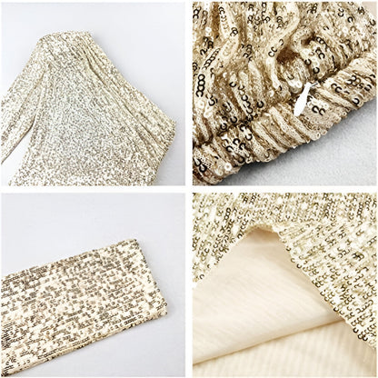 Silver One Shoulder Sequin Formal Dress