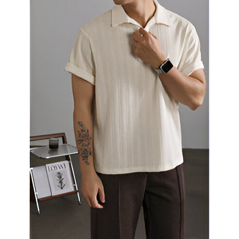 Wheat Woven Texture Summer Breathable Slim Fit Business